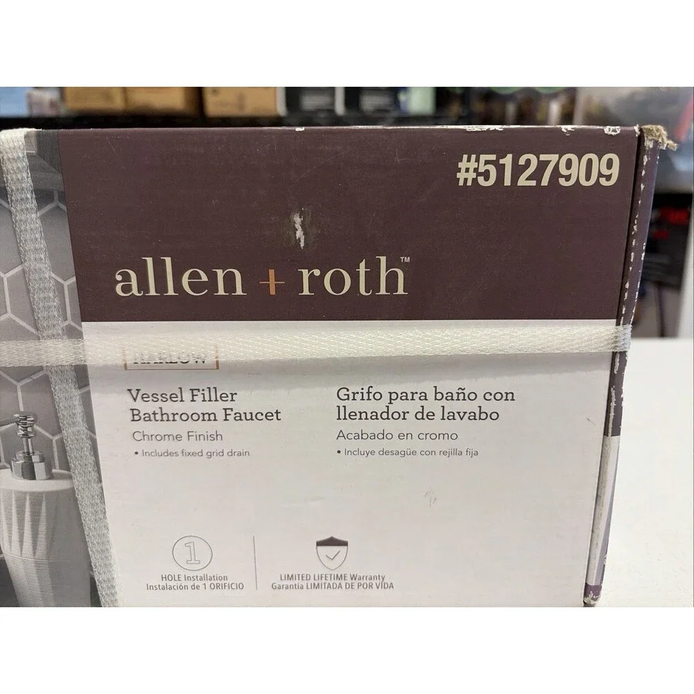 New Allen + Roth Harlow Silver Chrome Vessel 1-Handle WaterSense Bathroom Faucet